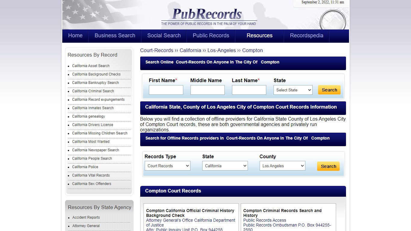 Compton, Los Angeles County, California Court Records - Pubrecords.com